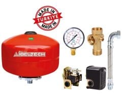 50LT YATIK/ DİK HİDROFOR KİTİ (TANK+KRS-3 ŞALTER+ MANOMETRE+5'Lİ PARÇA+90CM DİRSEKLİ ZIRHLI HORTUM) HDF-4